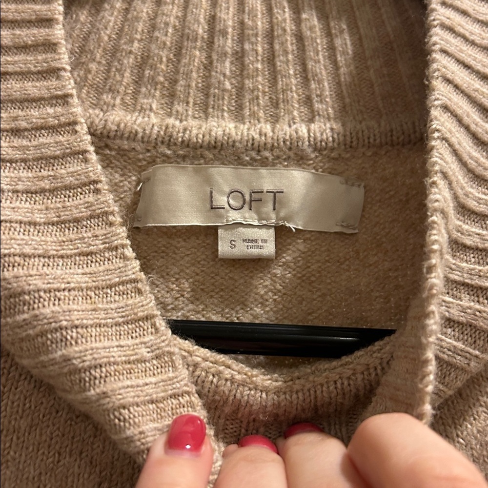 LOFT Mock Neck Snowflake Sweater - Picture 3 of 5